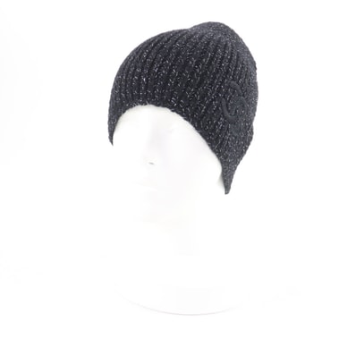 極美品 シャネル ニットキャップ ブラック レディース AAB710