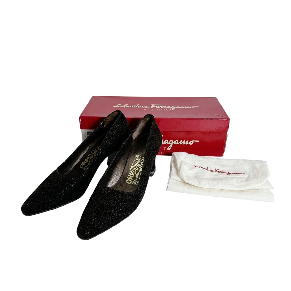 サルヴァトーレフェラガモ Salvatore Ferragamo 5 C ブラック パンプス