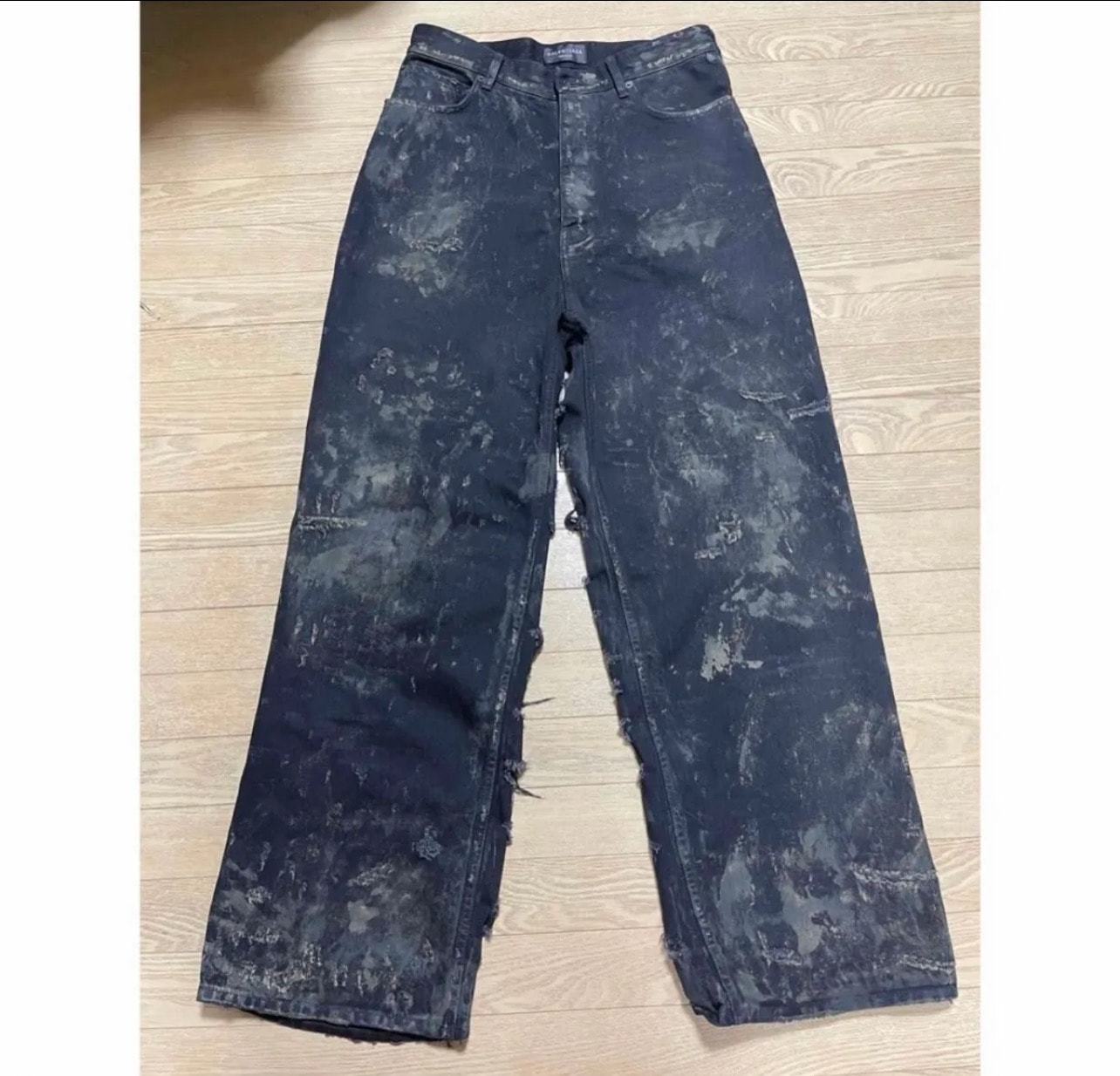 BALENCIAGA Super Destroyed Baggy Pants "Black"
