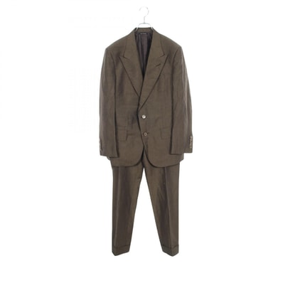 トムフォード TOM FORD Shelton シェルトン スーツ 衣料品 ファブリック シルク メンズ カーキ系 【中古】