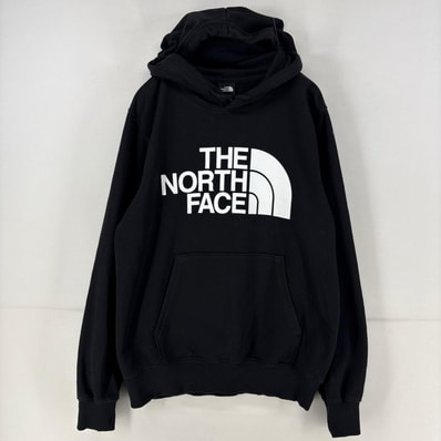 古着 ザ・ノースフェイス THE NORTH FACE パーカー スウェット プルオーバー ビッグロゴ M ブラック プリント メンズ