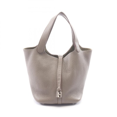 エルメス HERMES ピコタンロックMM ハンドバッグ バッグ レザー トリヨンクレマンス トリヨンクレマンス エタン □Q刻印(2013年製造) レディース ベージュ系 【中古】