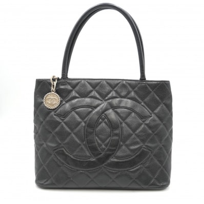 CHANEL(シャネル)復刻トート ヴィンテージ トートバッグ キャビアスキン ブラック ココマーク シルバー金具 レディース 7860620【中古】
