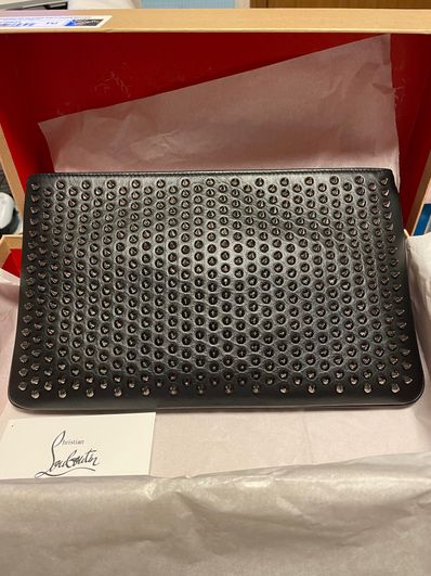 Christian Louboutin Piloutin Studs Leather 2Way Clutch "Black"