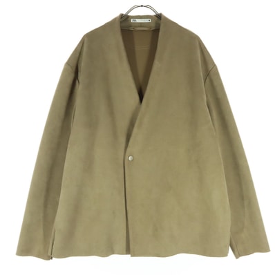 ZARA ザラ 長袖 ノーカラージャケット L ブラウン