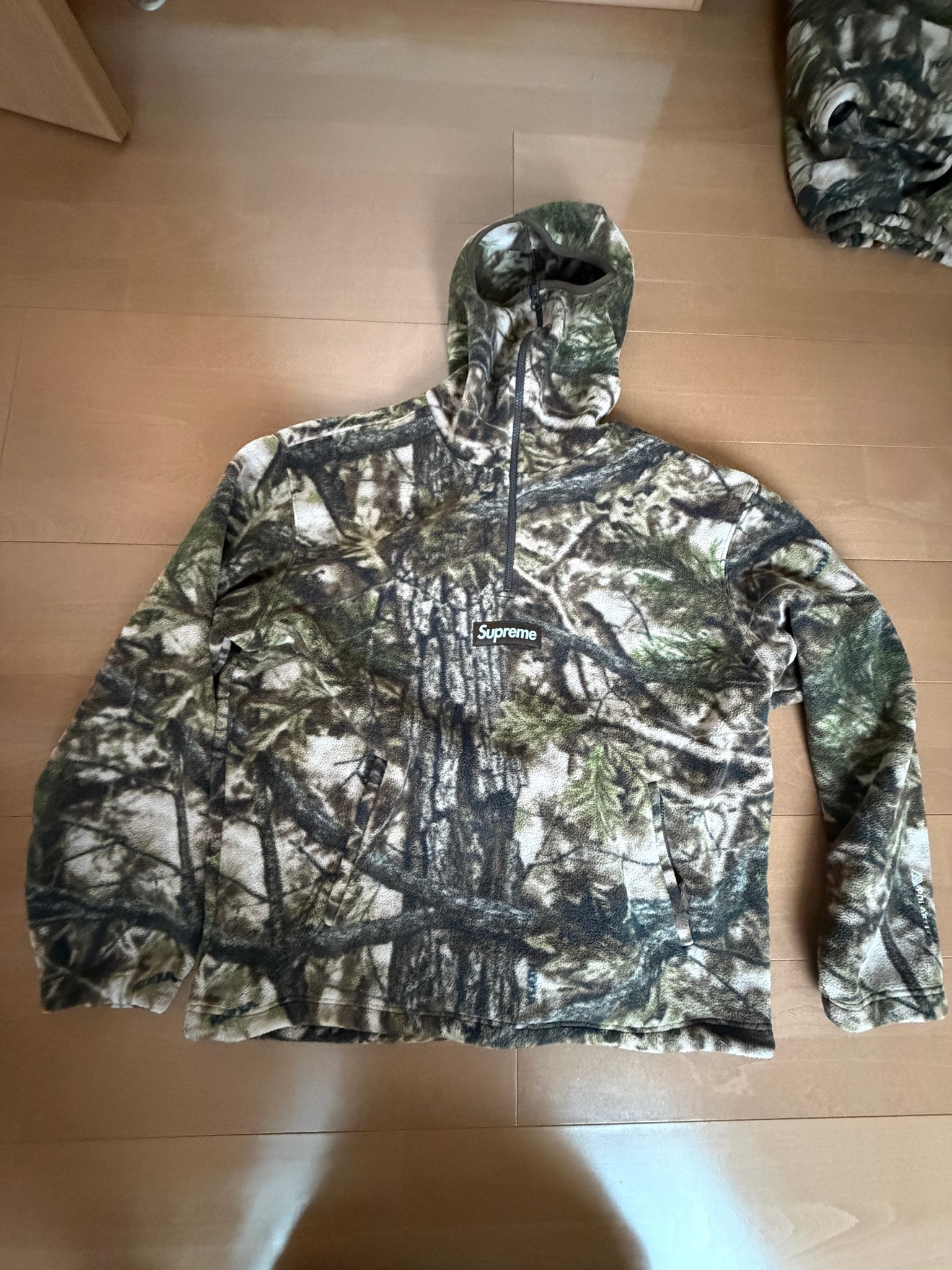 Supreme Polartec Face Mask Half Zip Hooded Sweatshirt "Tree Camo"