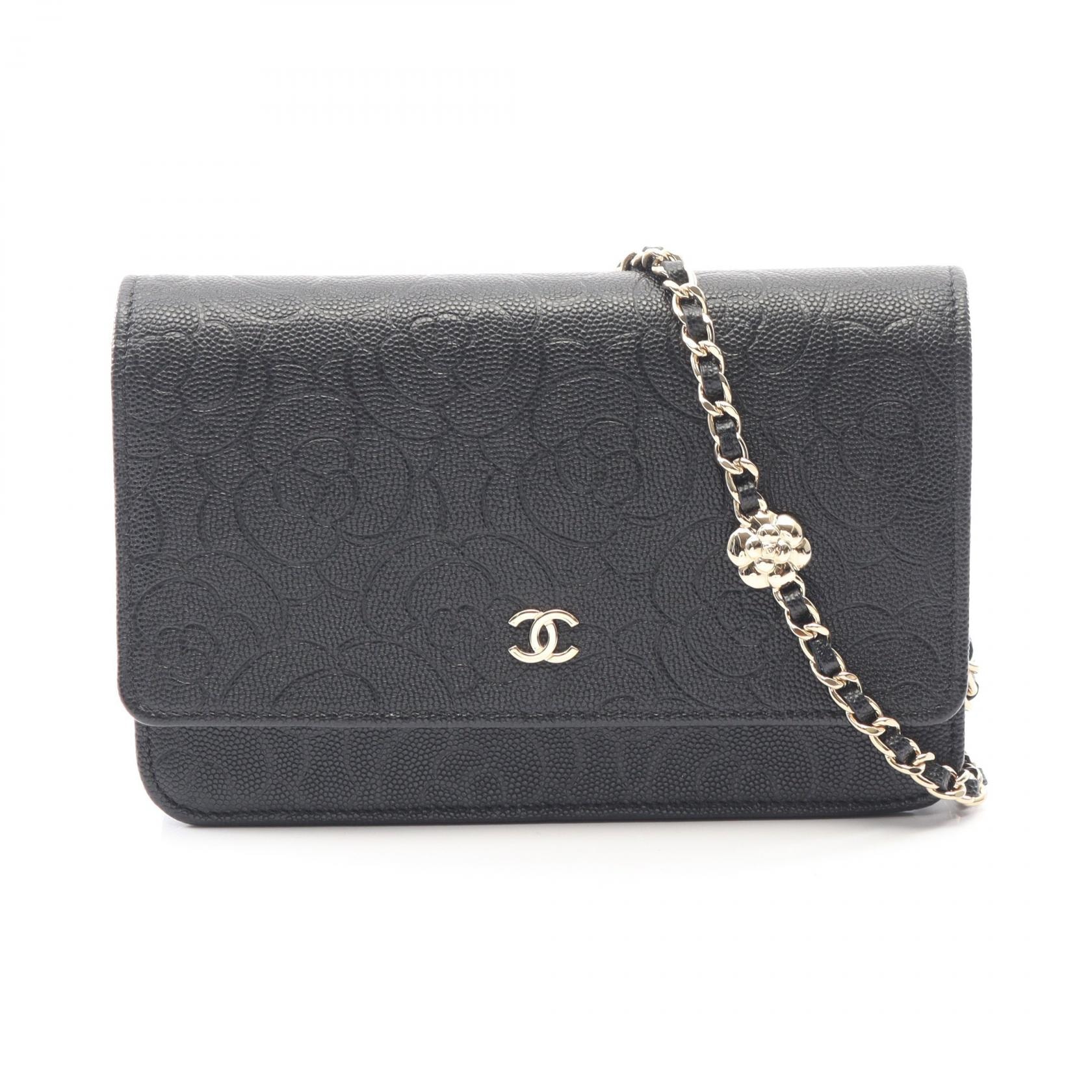 シャネル CHANEL カメリア ショルダーバッグ バッグ キャビアスキン(グレインドカーフ) レディース ブラック系 【中古】