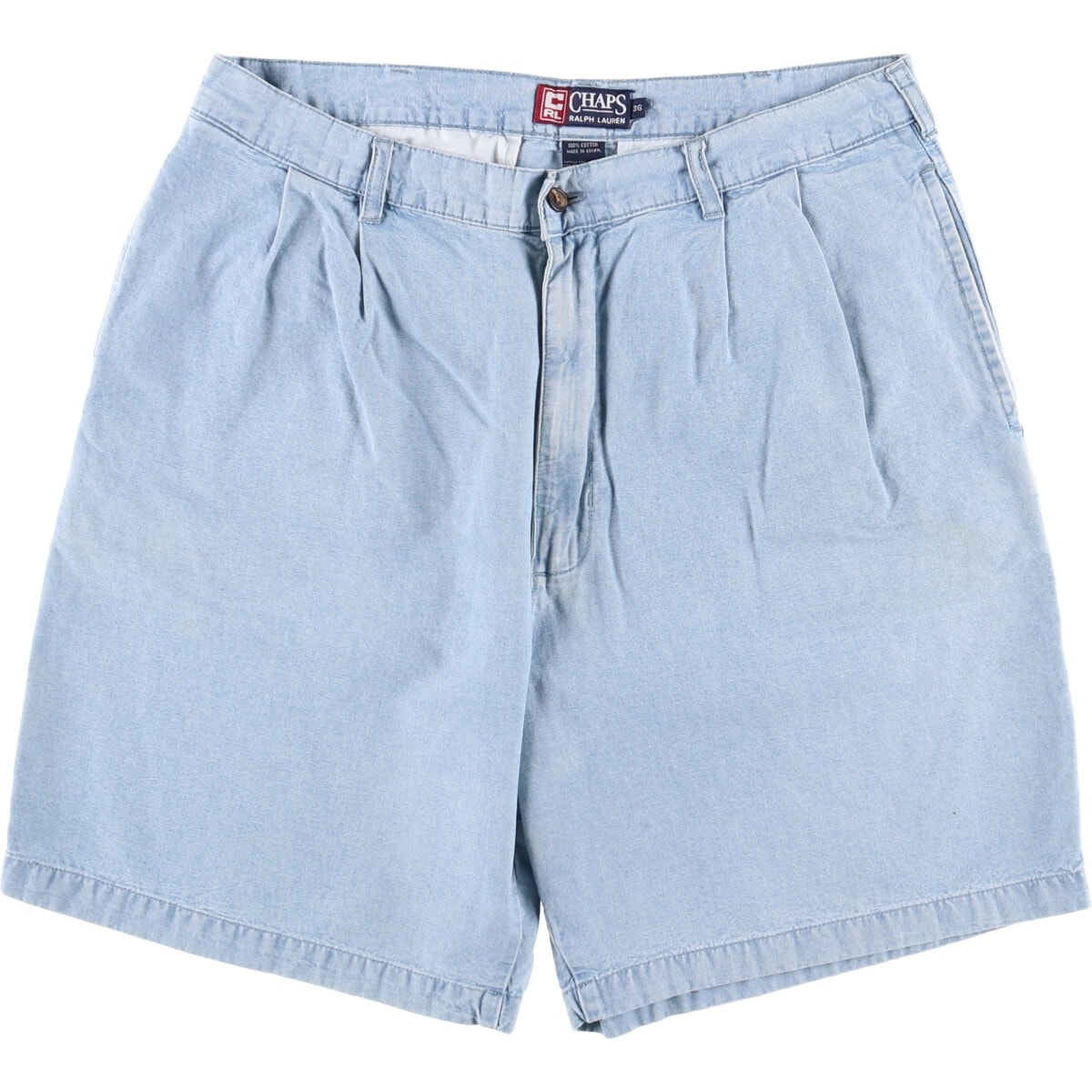 古着 ラルフローレン Ralph Lauren CHAPS チャップス ツータック コットンショーツ ショートパンツ メンズw36相当/eaa586225