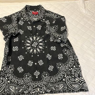 Supreme Bandana Silk S/S Shirt "Black"