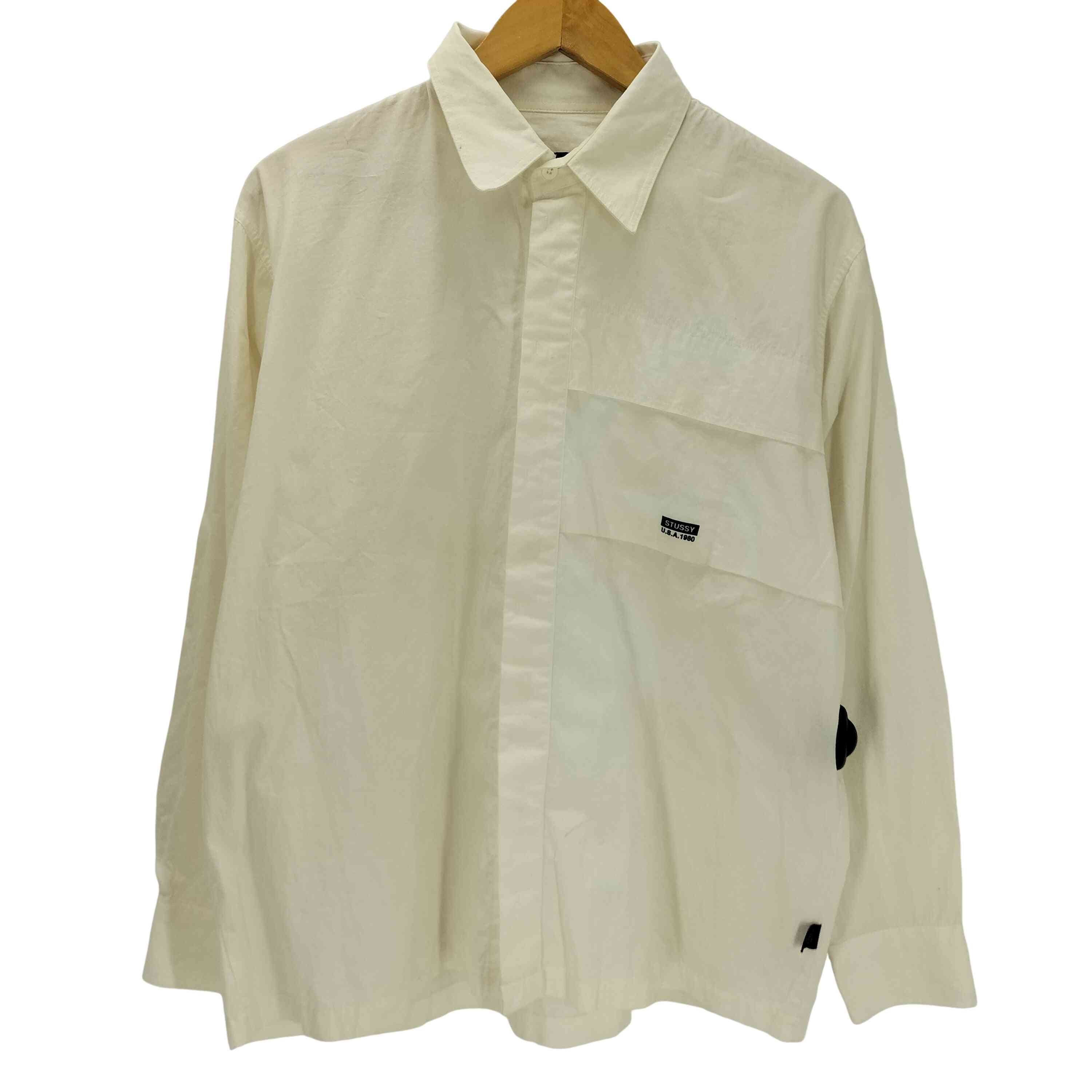 90S OLD 紺タグ USA製 1980 L/S 比翼 コットン ワーク シャツ【1143380279716】