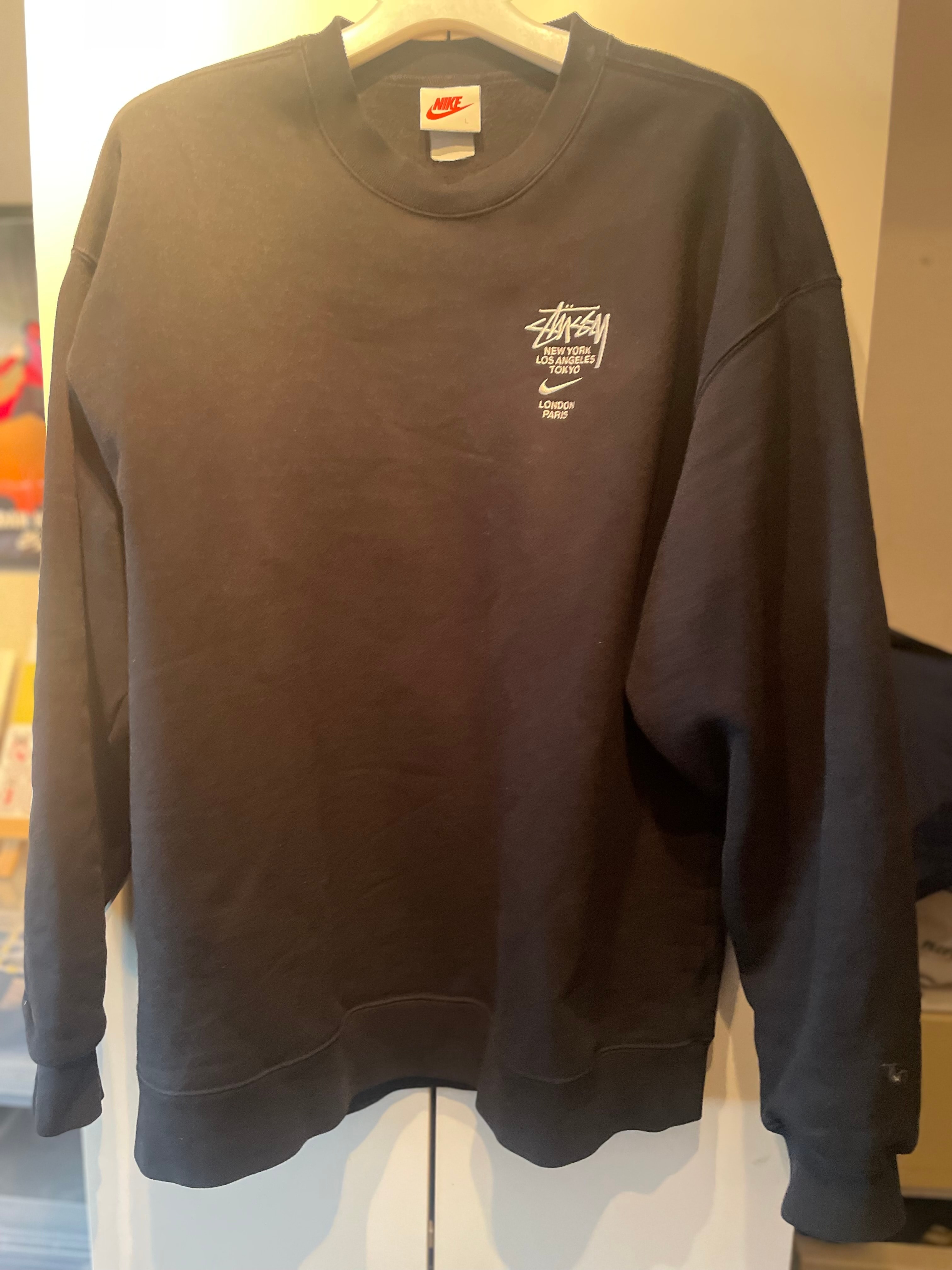 Nike x Stussy International Crewneck Sweatshirt (US Size) "Black" DC4198-010