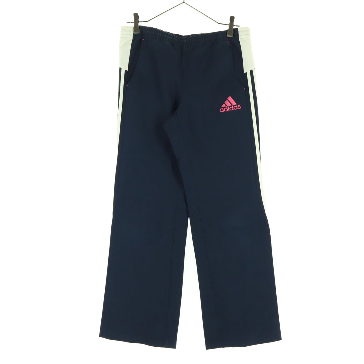 adidas アディダス ワンポイントロゴ ロングジャージパンツ S ネイビー