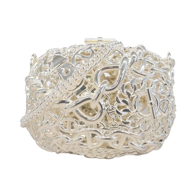 ★SALE【6ic3078-g】エルメス ショルダーバッグ サックビジューシェーヌダンクル 925 シルバー シルバー金具【中古】レディース