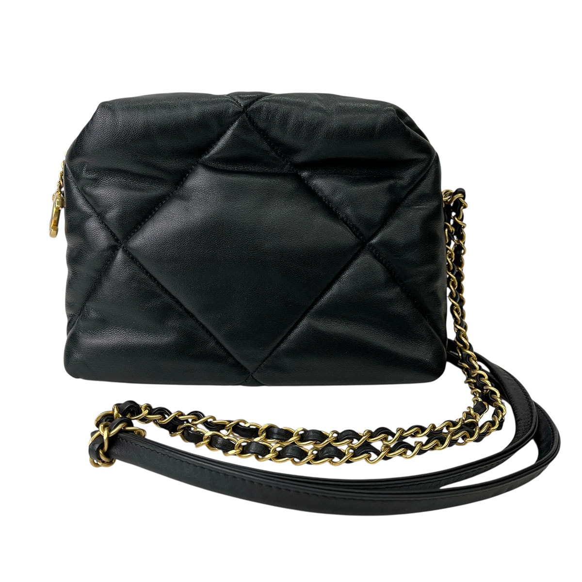 CHANEL シャネル ココマークファスナー チェーン ショルダーバッグ ラムスキン ブラック  レディース【中古】