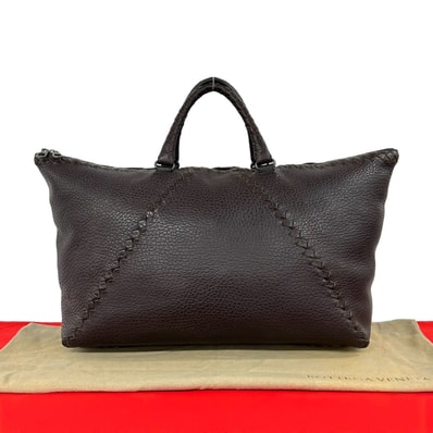 BOTTEGA VENETA ボッテガヴェネタ イントレチャート レザー ボストンバッグ ブラウン
336-5