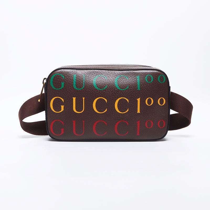 グッチ GUCCI 100周年記念 ロゴ ボディバッグ ウエストバッグ【中古】