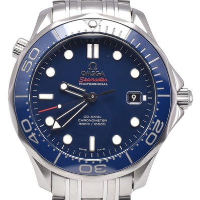 オメガ OMEGA 212.30.41.20.03.001 シーマスター ダイバー 300m デイト CO-AXIAL ブルー 自動巻き メンズ 美品 保証書付き 腕時計 J#150085