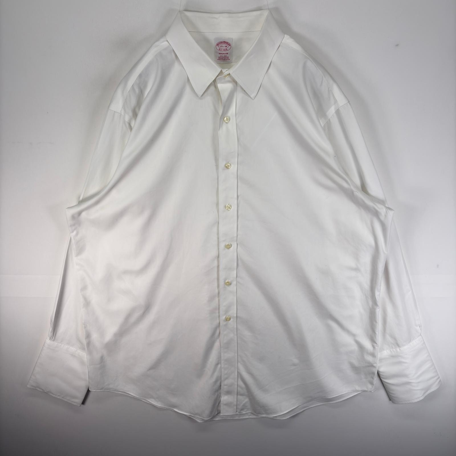 古着 ブルックスブラザーズ Brooks Brothers 長袖シャツ カフス XL  ホワイト系 無地 メンズ