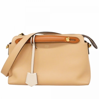 【6dd4299】フェンディ ハンドバッグ バイザウェイ レザー ベージュ ゴールド金具 2wayバッグ【中古】レディース
