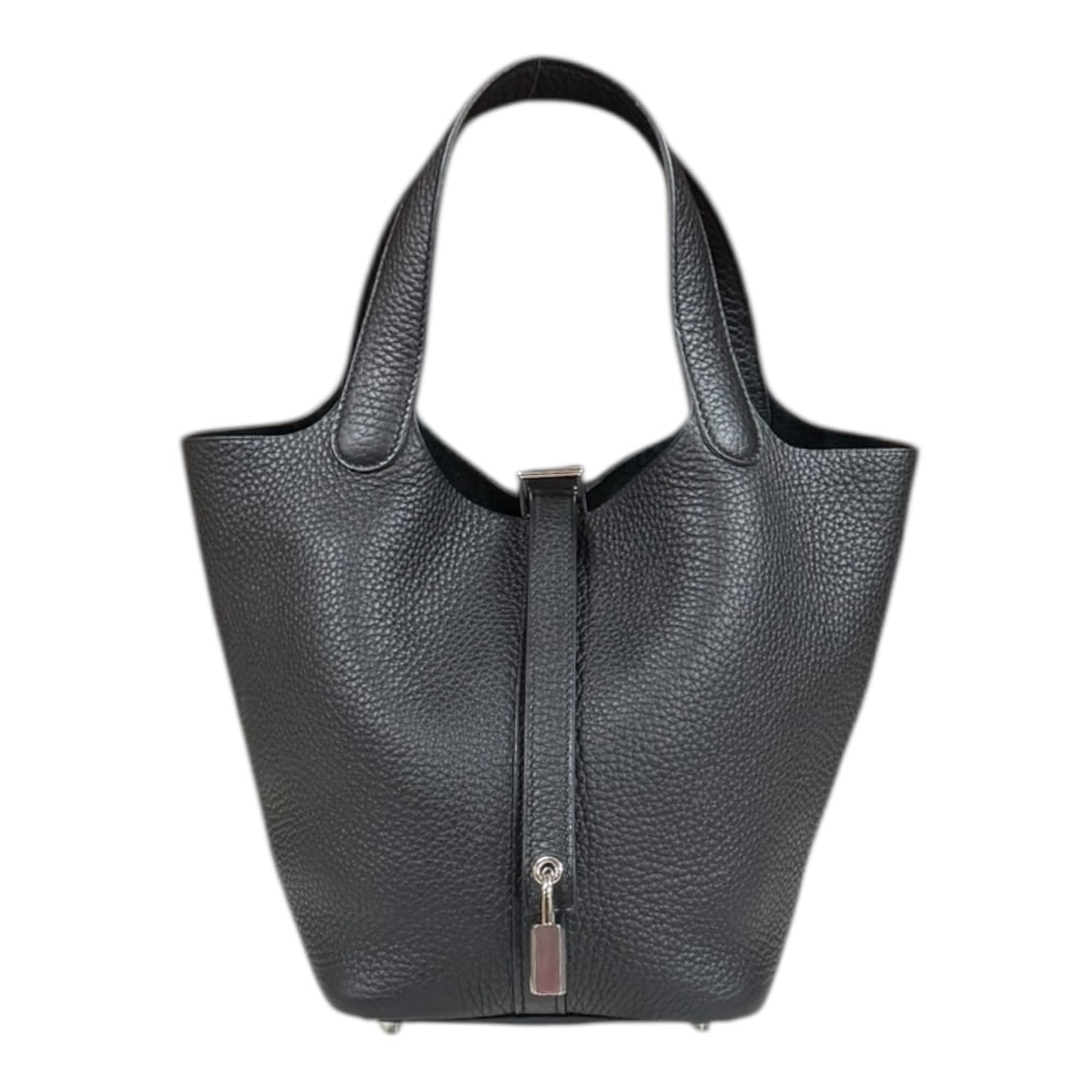 エルメス ピコタンロックPM ハンドバッグ トゴ ブラック レディース HERMES 中古