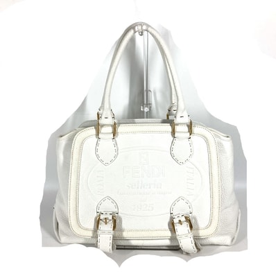 フェンディ FENDI セレリア ロゴ 8BN167 馬 カバン 肩掛け トートバッグ ショルダーバッグ レザー ホワイト
