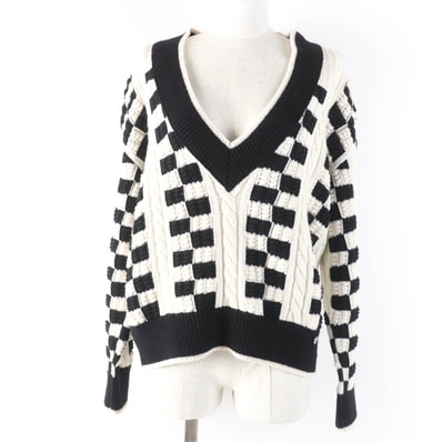 極美品 シャネル
ニット ホワイト ブラック レディース 38 P74123K10621