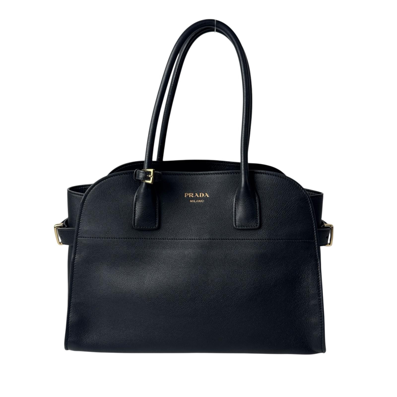 PRADA Wonen's Medium Saffiano Leather Tote Bag "Black"