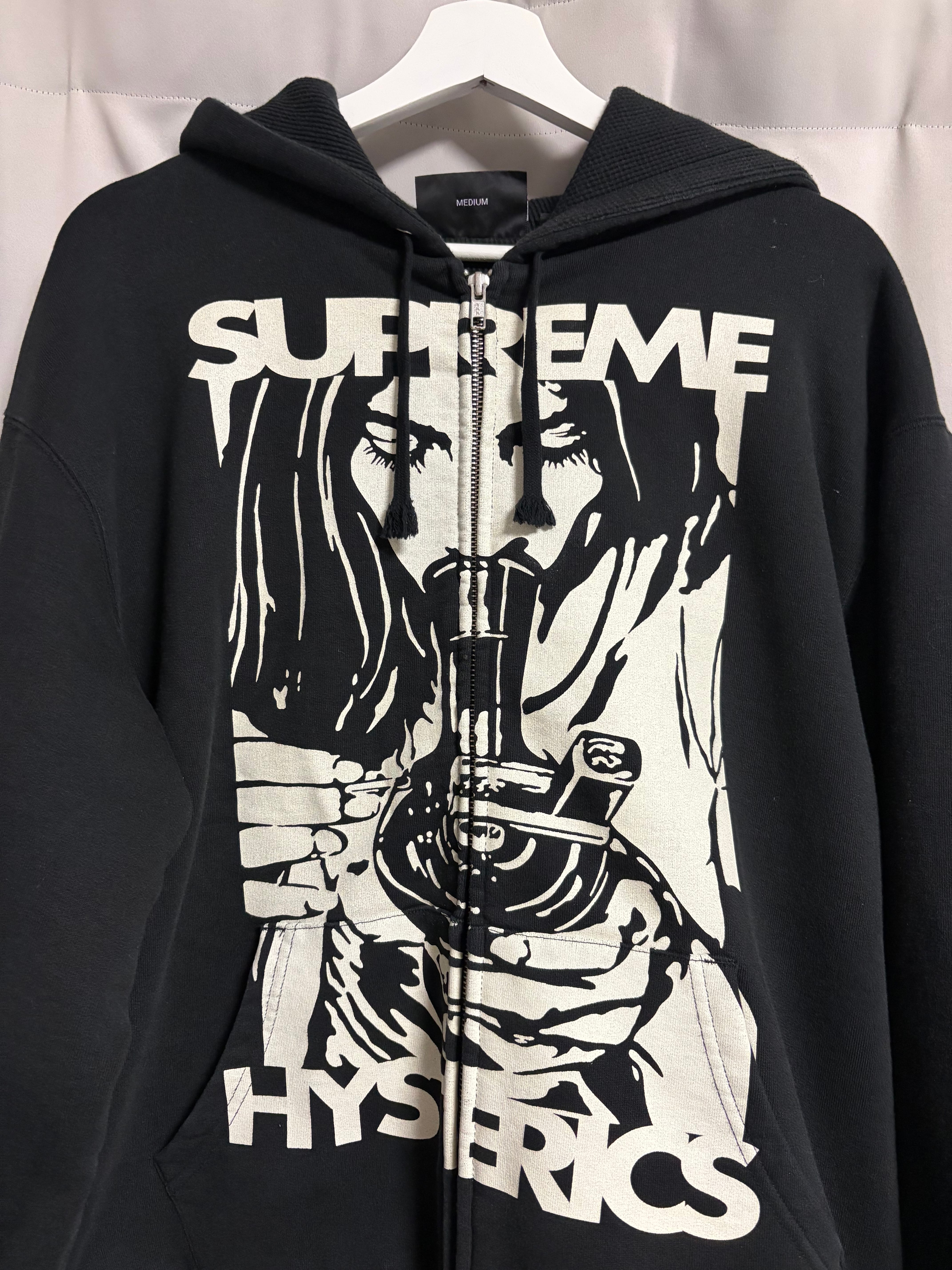 Supreme x HYSTERIC GLAMOUR Thermal Lined Zip Up Hooded Sweatshirt "Black"