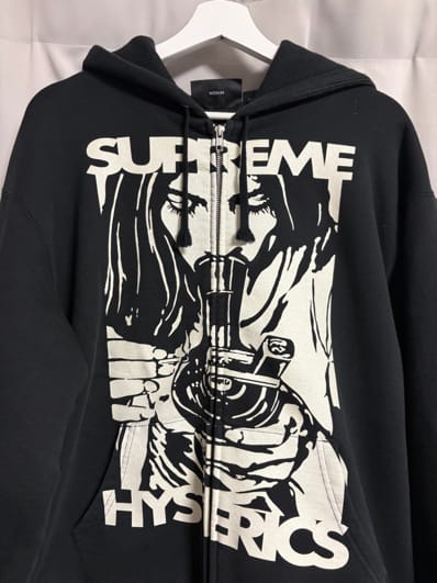 Supreme x HYSTERIC GLAMOUR Thermal Lined Zip Up Hooded Sweatshirt "Black"