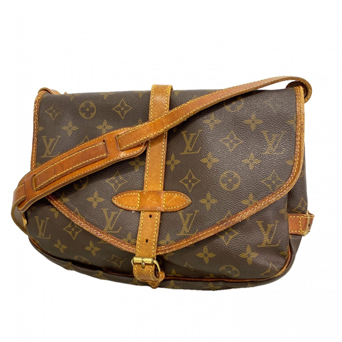 【6gd5204】ルイヴィトン ショルダーバッグ モノグラム ソミュール30 M42256 ブラウン【中古】レディース
