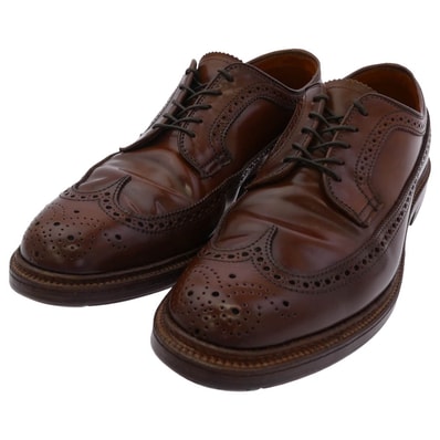 ALDEN オールデン ドレスシューズ 97504 ラベロコードバン ロングウィングチップ シューズ ブラウン系 US9【中古】