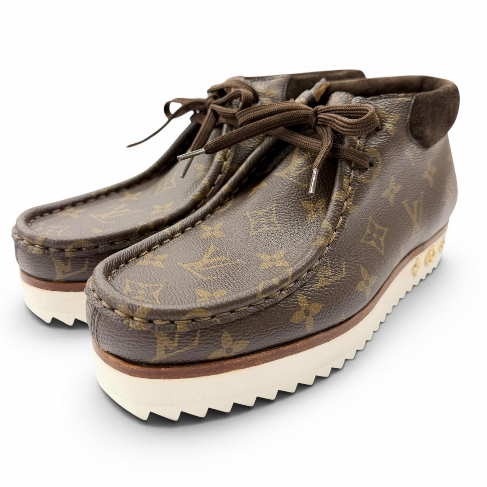 美品 ルイヴィトン アンクルブーツ LV モッズライン ブラウン メンズ 6