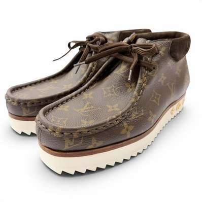 美品 ルイヴィトン アンクルブーツ LV モッズライン ブラウン メンズ 6