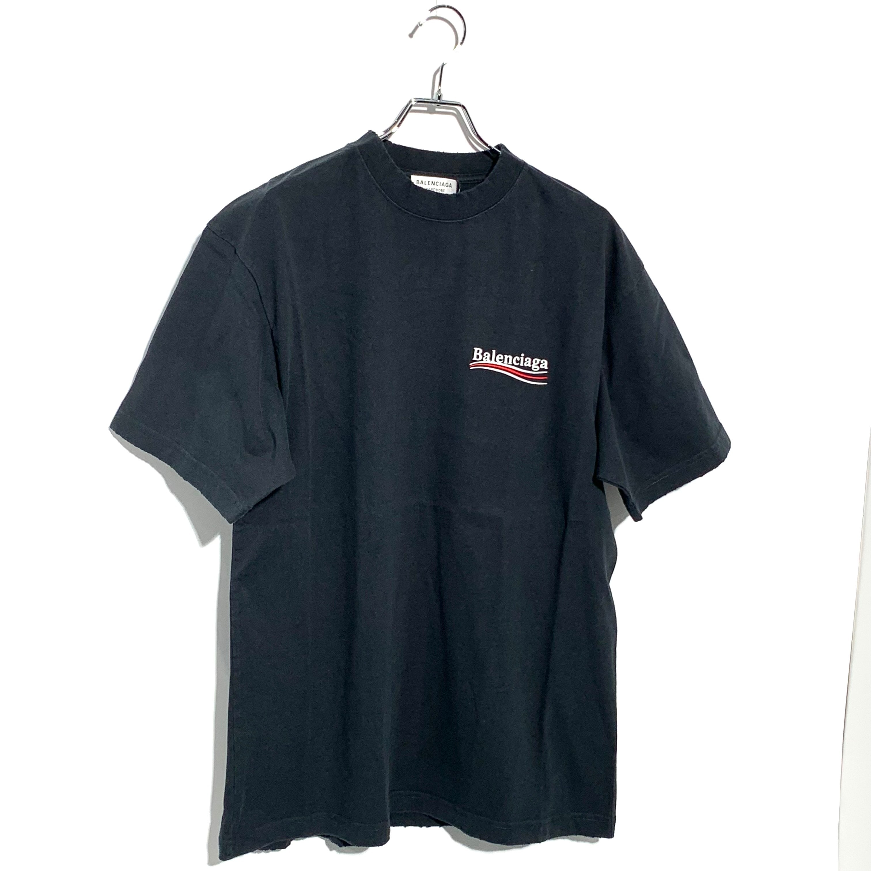 BALENCIAGA Political Campaign Logo Oversize T-shrit "Black"