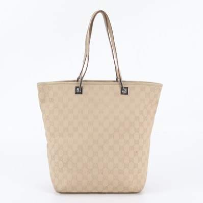 グッチ GGキャンバス 31243 トート バッグ レザー×キャンバス