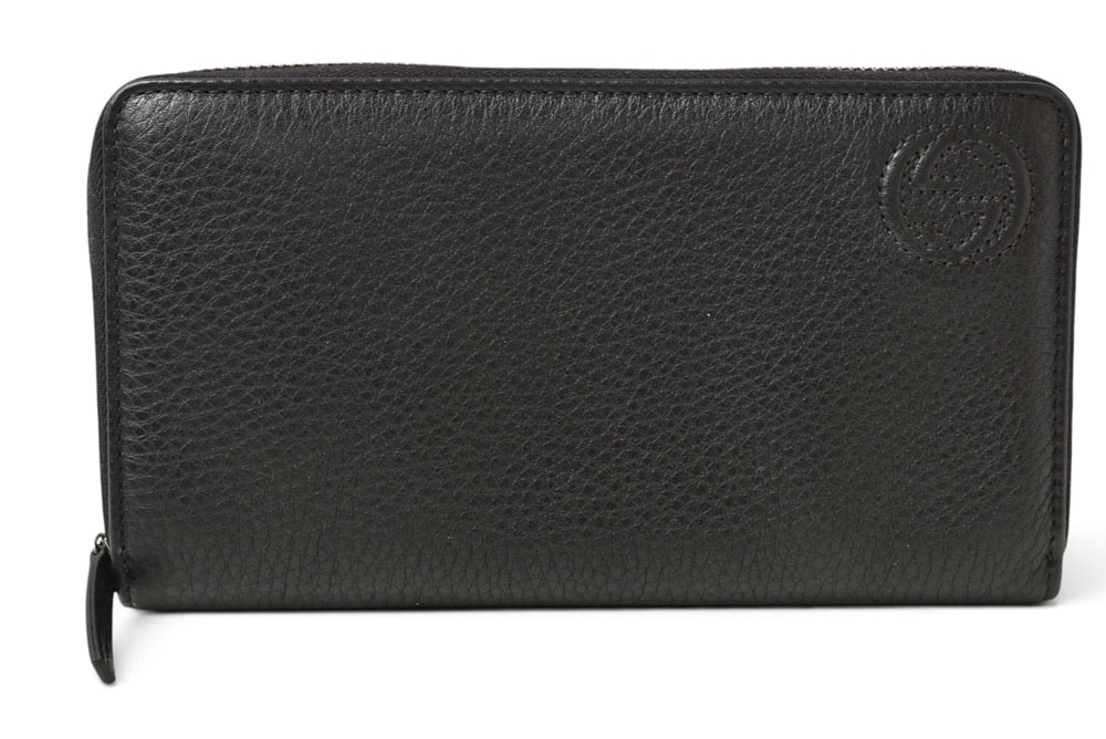 グッチ 長財布 GUCCI ソーホー ラウンドファスナー 328318 レザー ブラック/シルバー金具 レディース/メンズ【中古】