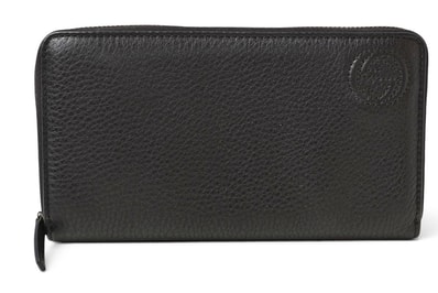 グッチ 長財布 GUCCI ソーホー ラウンドファスナー 328318 レザー ブラック/シルバー金具 レディース/メンズ【中古】