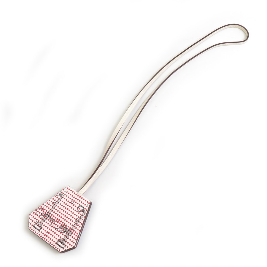 エルメス HERMES  ハットクリップ レザー オフホワイト/レッド/ブラック レディース【中古】 e60602k