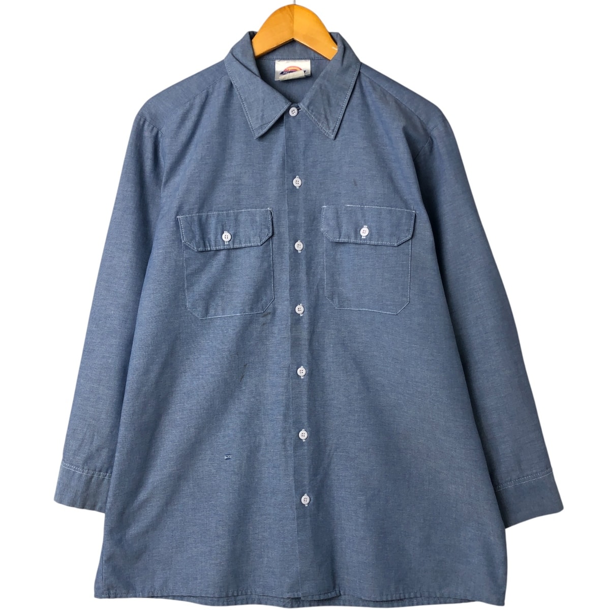 古着 90年代 ディッキーズ Dickies 長袖 ワークシャツ ボックスシャツ USA製 メンズL相当/eaa543553