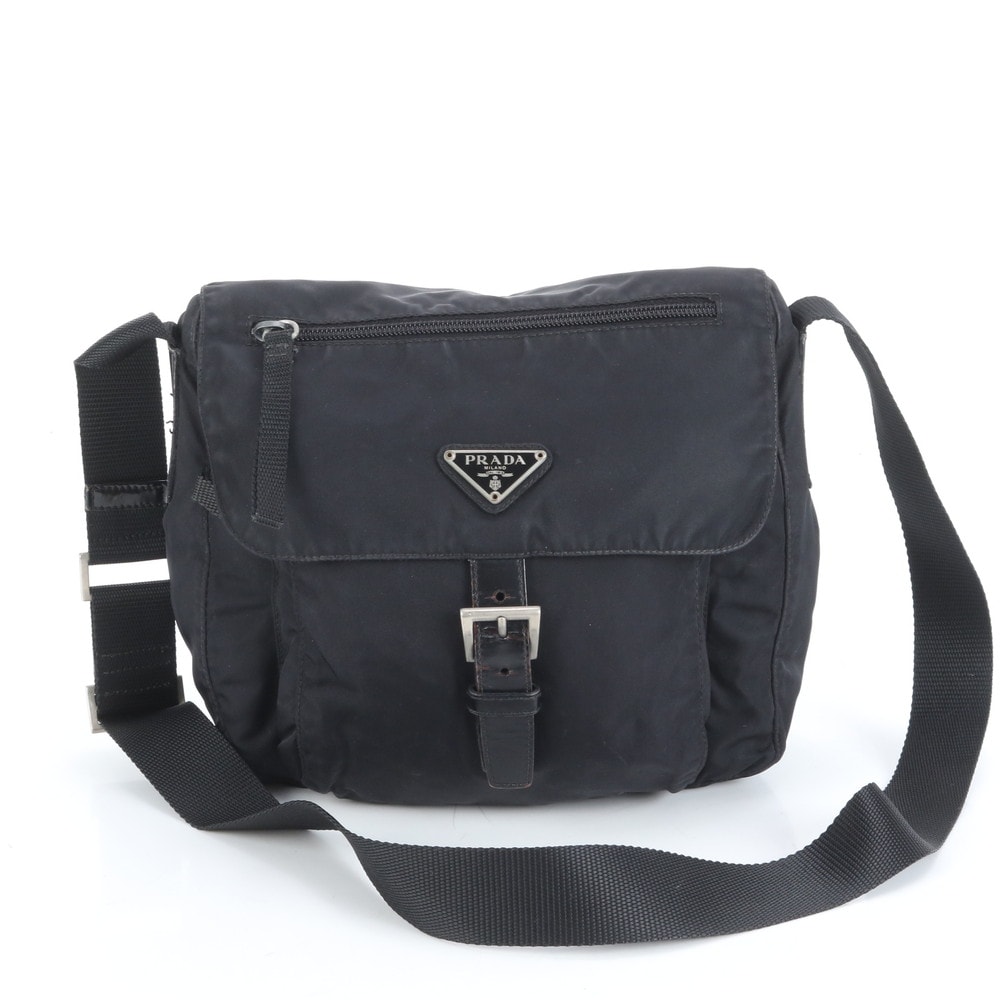 ■美品 プラダ テスート ナイロントライアングルロゴショルダーバッグ