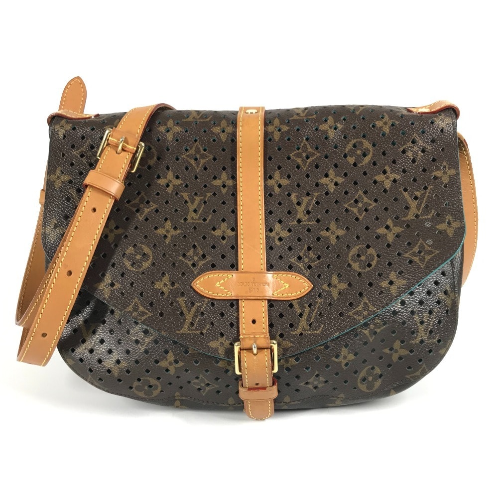 ルイヴィトン LOUIS VUITTON フローレソミュール M93998 モノグラムペルフォ カバン 斜め掛け フラップ パンチング ショルダーバッグ モノグラムキャンバス テュルコワーズ ブルー