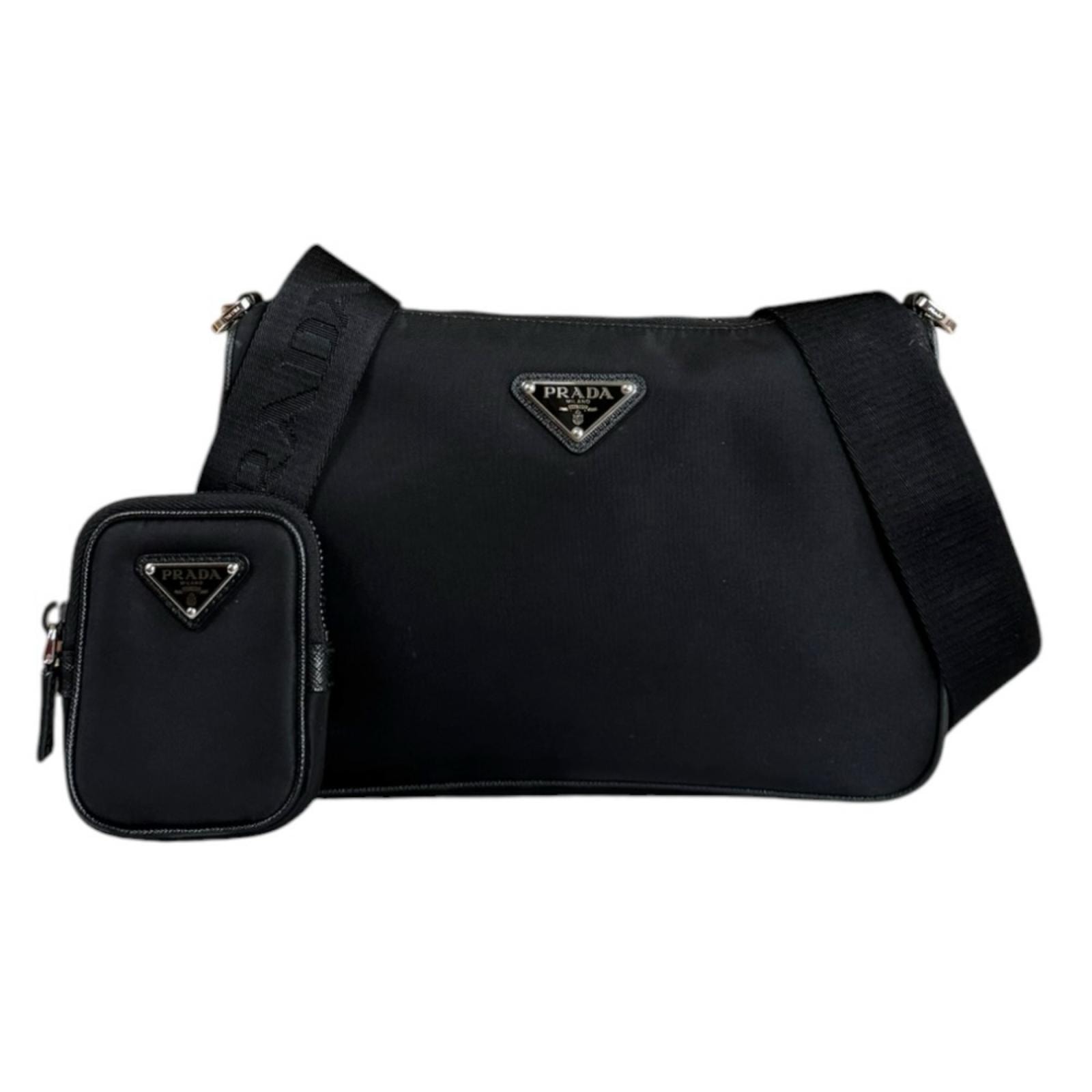 プラダ ショルダーバッグ ナイロン ブラック ユニセックス PRADA  中古