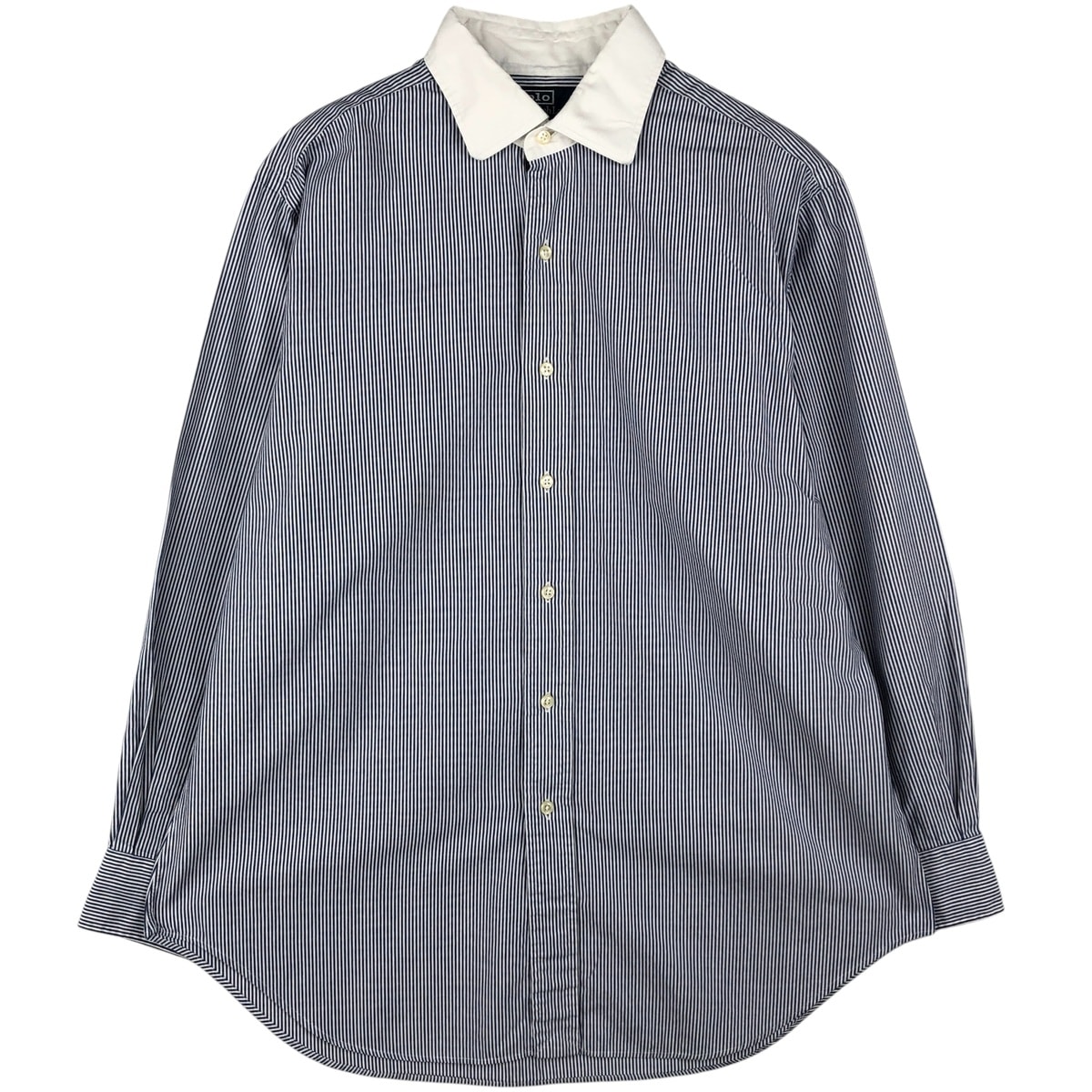 古着 ラルフローレン Ralph Lauren POLO by Ralph Lauren PHILIP ストライプ柄 クレリックシャツ メンズL相当/eaa606768
