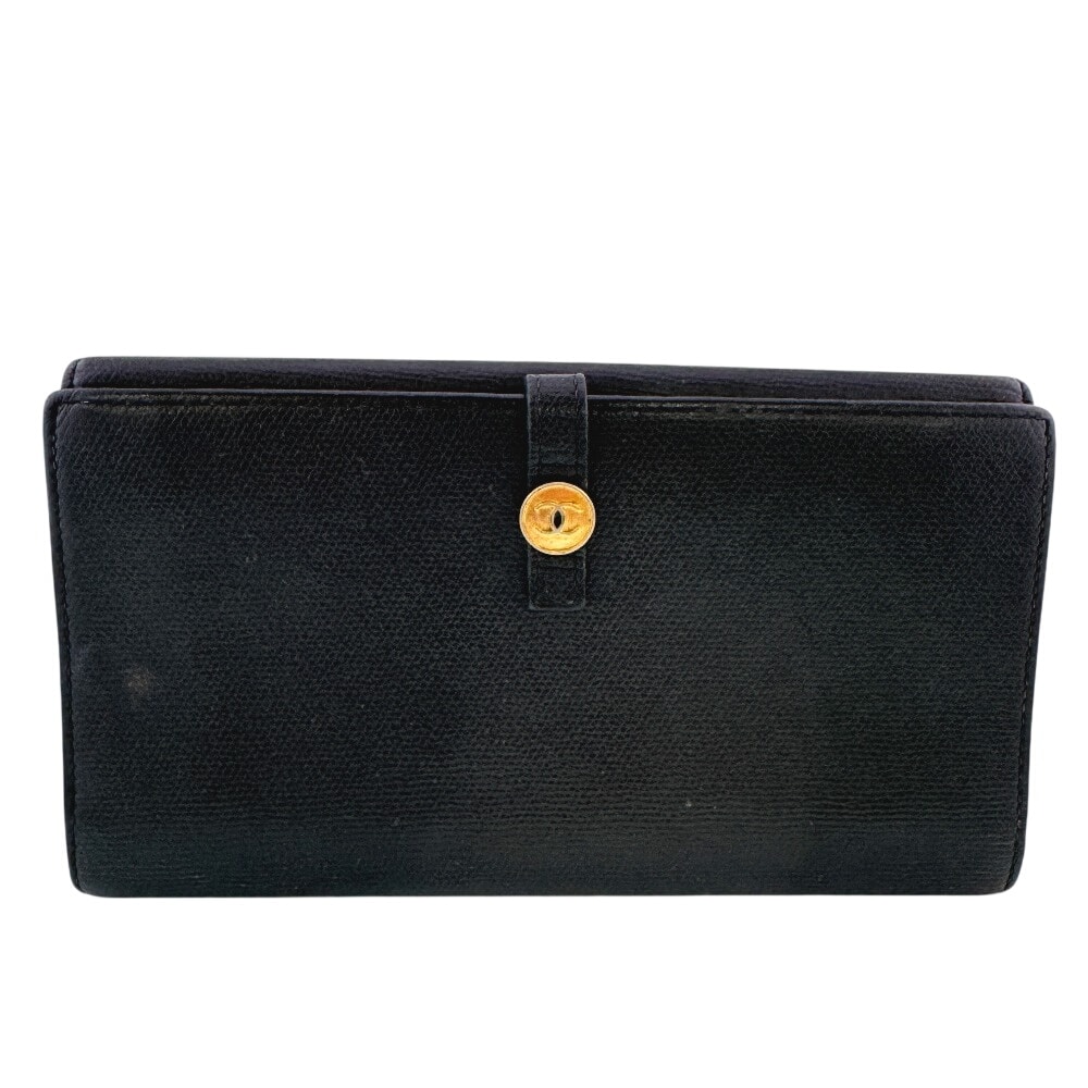 シャネル CHANEL 長財布 ココボタンWホック 11163718 ブラック