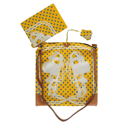 HERMES エルメス ショルダーバッグ シルキーシティ 33 PM ブリッドドゥガラ ファントムアポア ジョーヌドール (ジョンヌドール)/ブルーアガット/フォーヴ シルク/バレニア シルバー金具 C刻印 新品同様【中古】