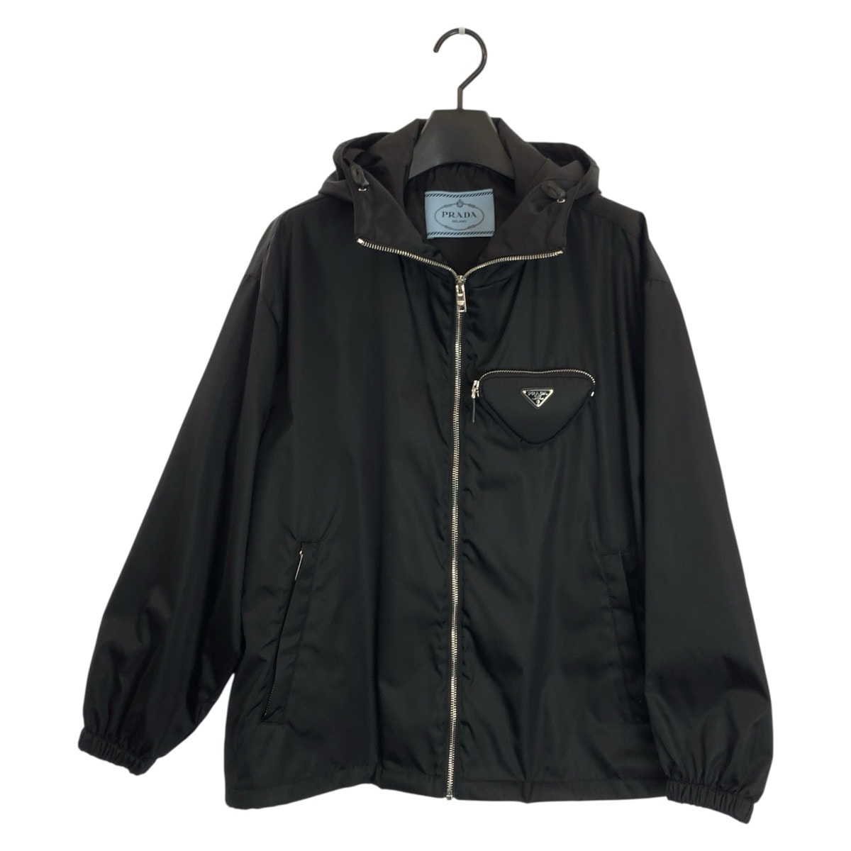 美品 PRADA プラダ トライアングルロゴポケット サイズ36 ブラック 黒 ポリアミド ナイロンジャケット ブルゾン 602707 【中古】