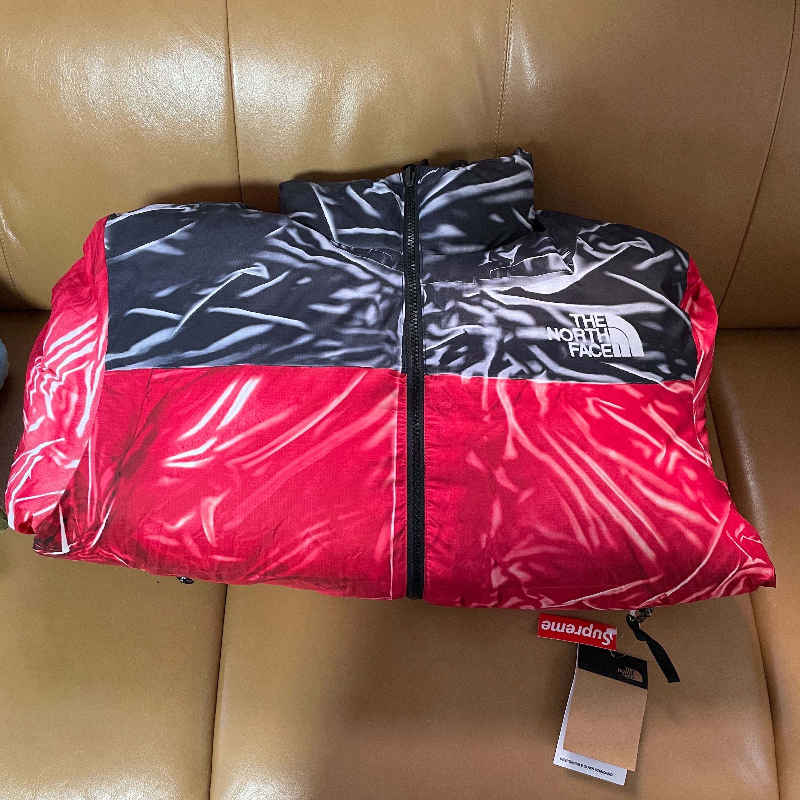 Supreme x The North Face Trompe Loeil Printed Nuptse Jacket "Red"