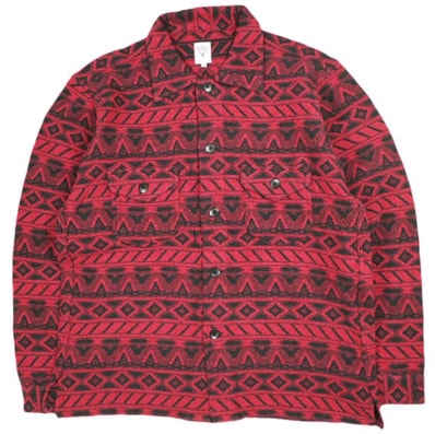 South2 West8 サウスツーウェストエイト S2W8 23AW Smokey Shirt - Cotton Dobby / Native Pattern スモーキーシャツ コットンドビー ネイティブパターン NS787 M RED 長袖 トップス