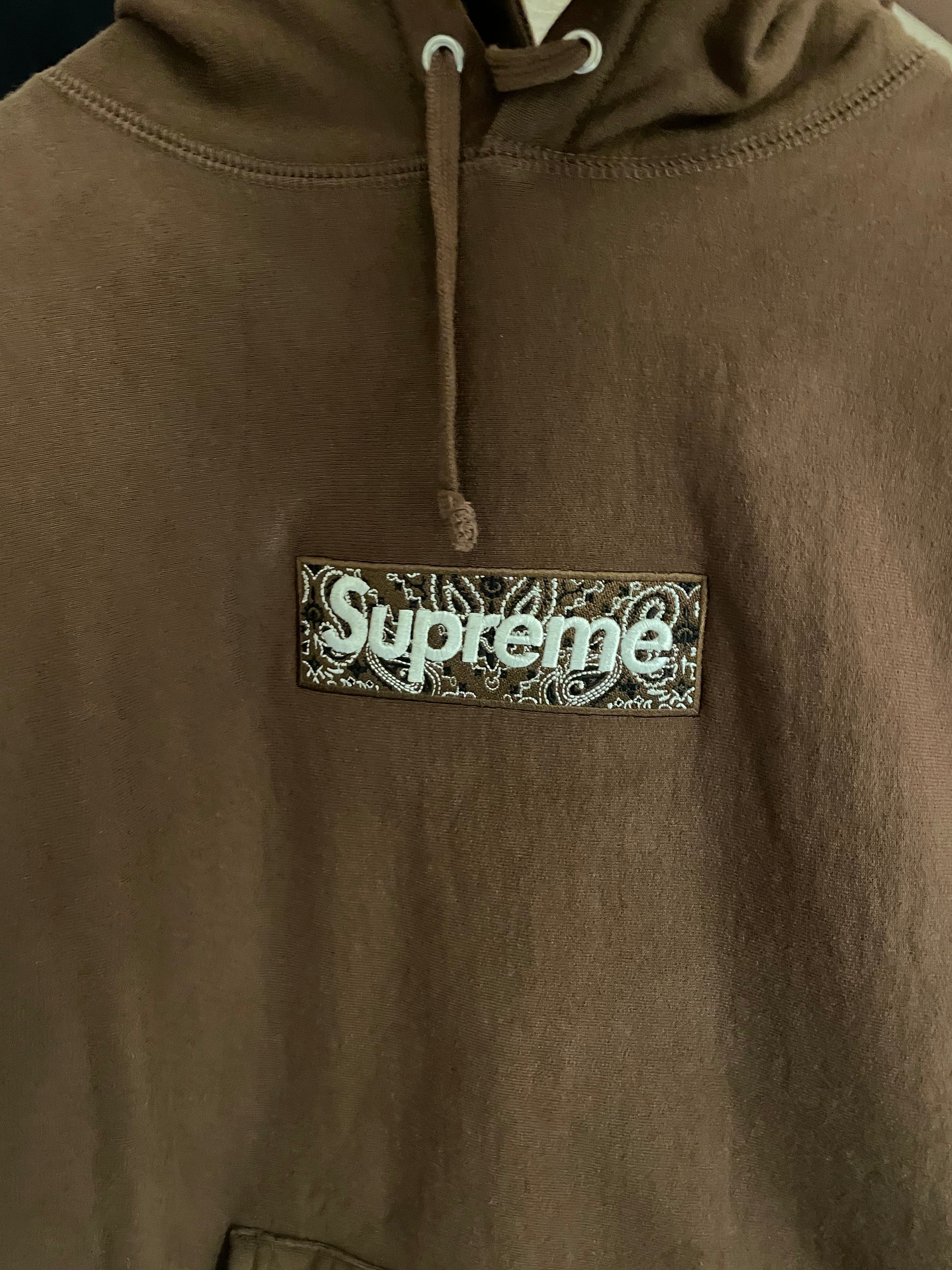 Supreme Bandana Box Logo Hooded Sweatshirt "Brown"