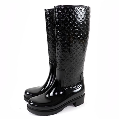 極美品 ルイヴィトン ロングブーツ スプラッシュ・ライン ブラック レディース 36